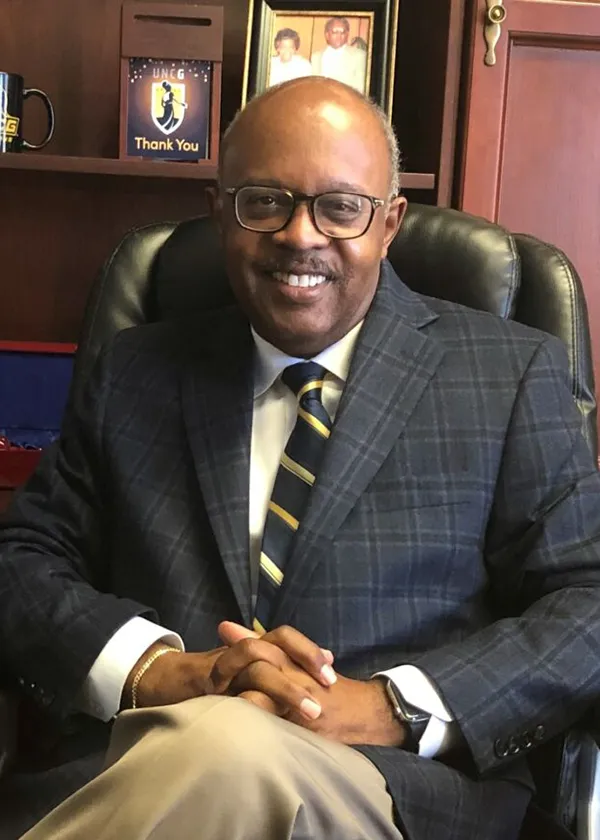 Jerry D. Blakemore in his office at UNC Greensboro.
